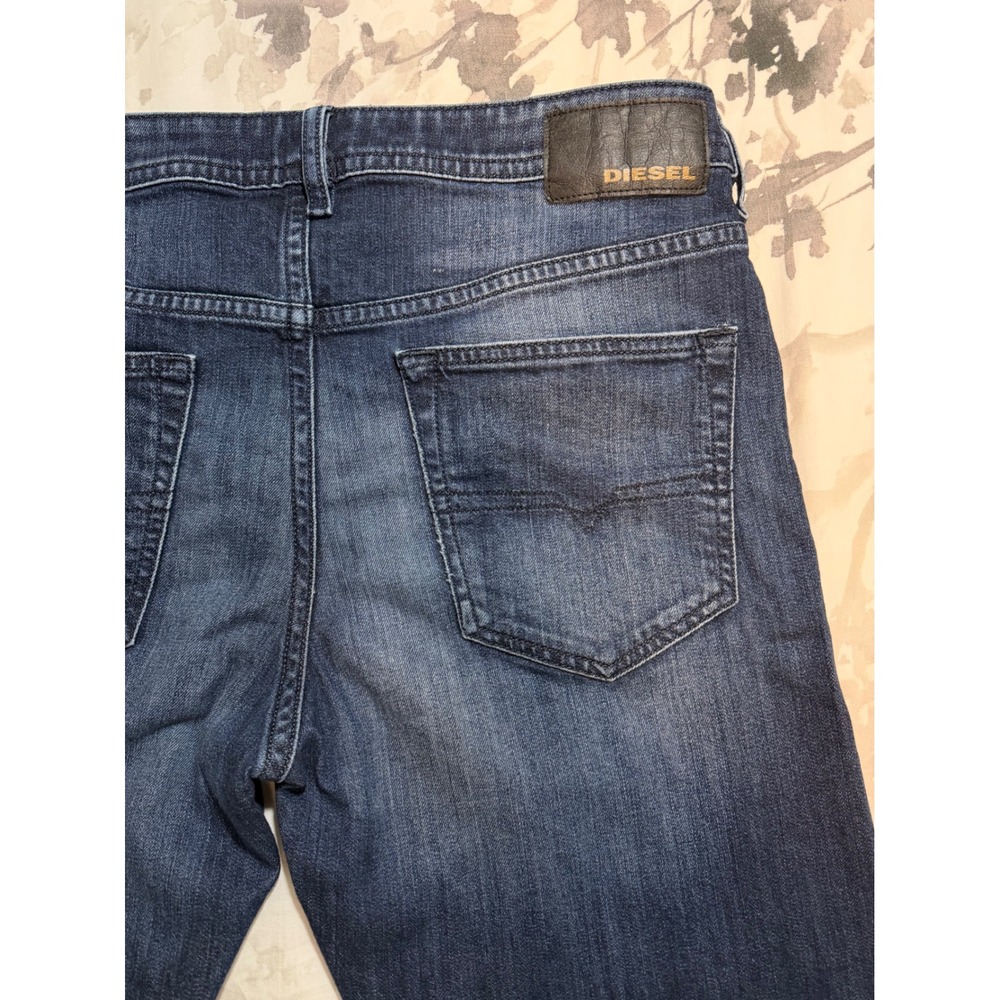 Diesel Buster Regular Slim Tapered Jeans Dark Wash Mens 34x32 Stretch Button Fly